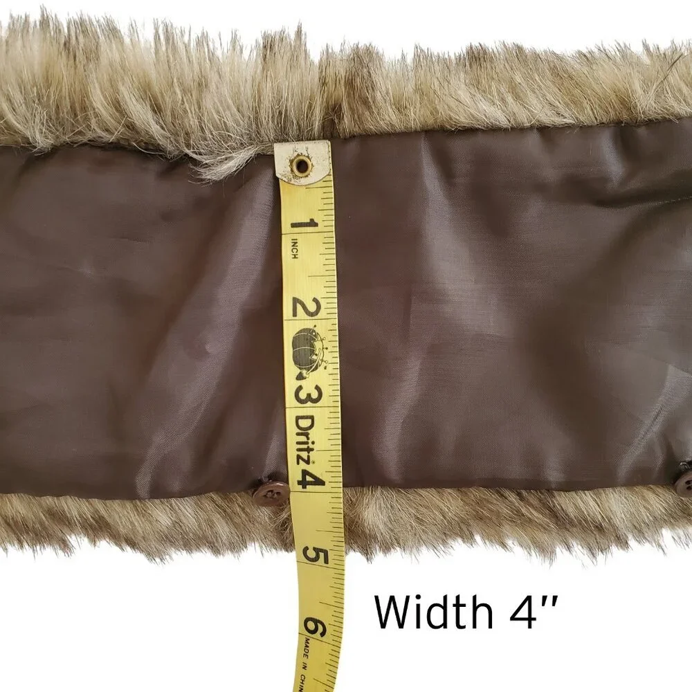 Faux Fur Collar with 5 buttons and 5 button loops 23.5 x 4